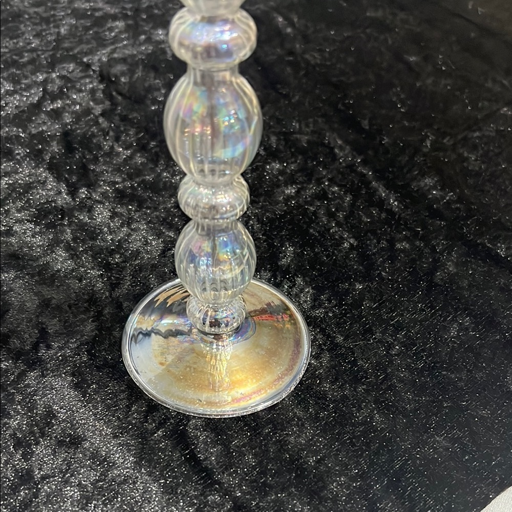 Elegant Iridescent Glass Candle Holder Light weight glass $12 - Picture 3 of 6
